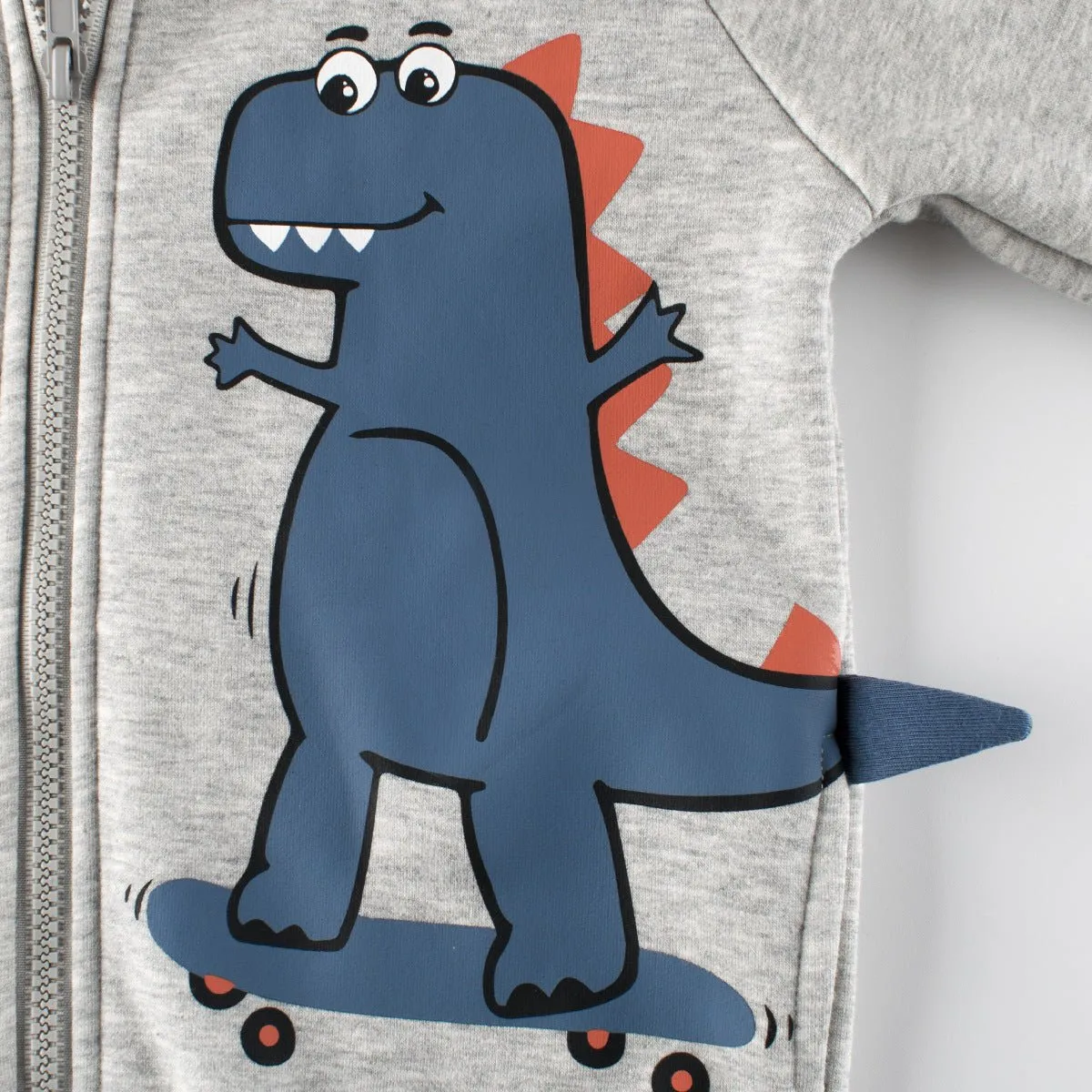 Toddler/Kid Boy's 3D Dinosaur Design Gray Jacket