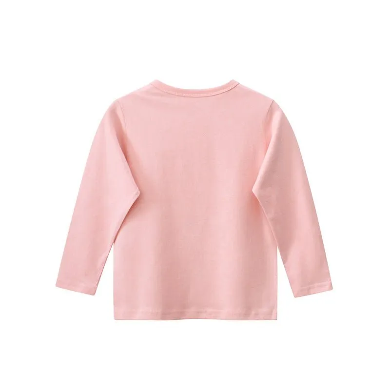 Toddler/Kid Girl Skating Cat Print Pink Long Sleeve Shirt