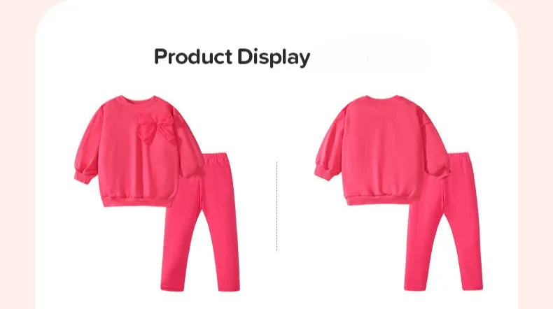 Toddler/Kid Girl's Bow Tie Design Sweatshirt with Leggings Set