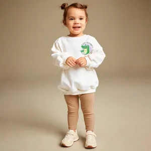 Toddler/Kid Girl's Cute Crocodile Print Design Sweatshirt with Leggings Set