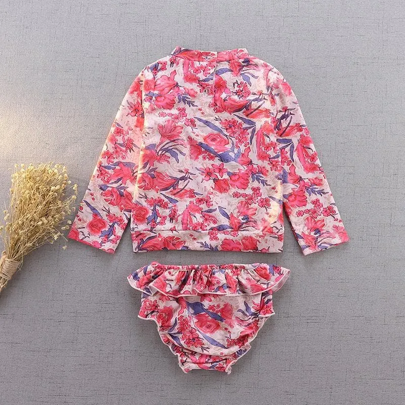 Toddler/Kid Girl's Floral Print 2-Piece Swimsuit (3 designs)