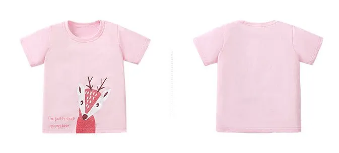 Toddler/Kid Girl's Short Sleeve Cartoon Deer Print Design Tee