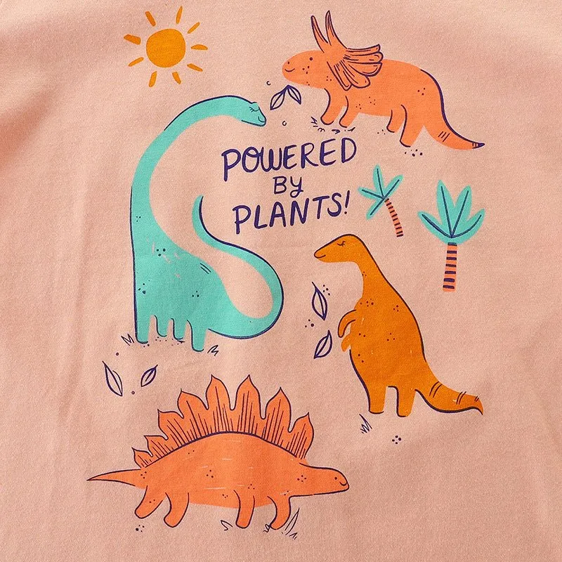 Toddler/Kid "Powered By Plants" Dinosaurs Long Sleeve Shirt