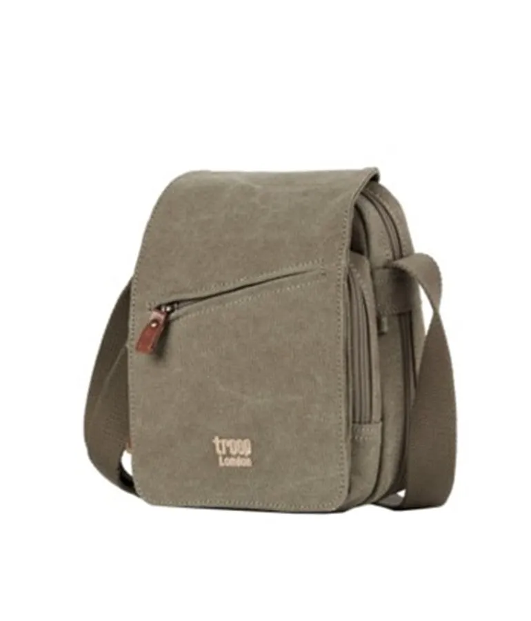 Troop London Small Zip Front Crossbody Bag - Khaki