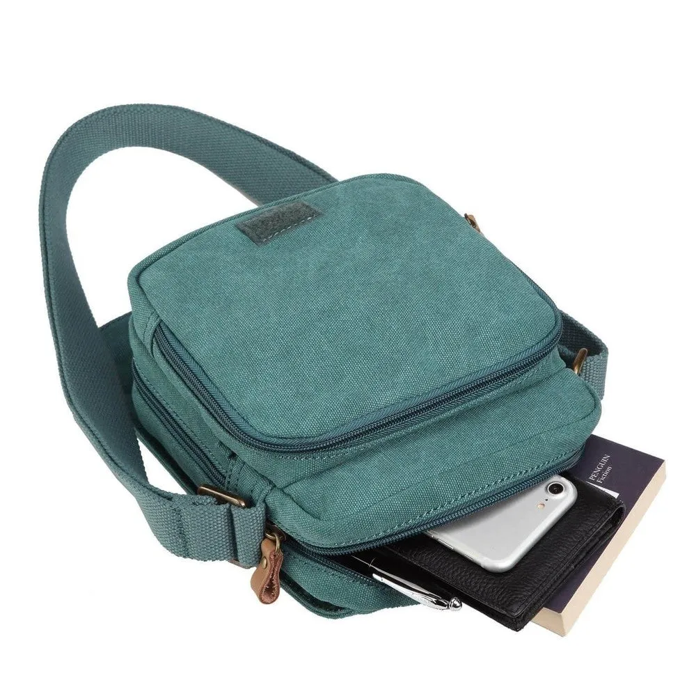 Troop London Small Zip Front Crossbody Bag - Turquoise