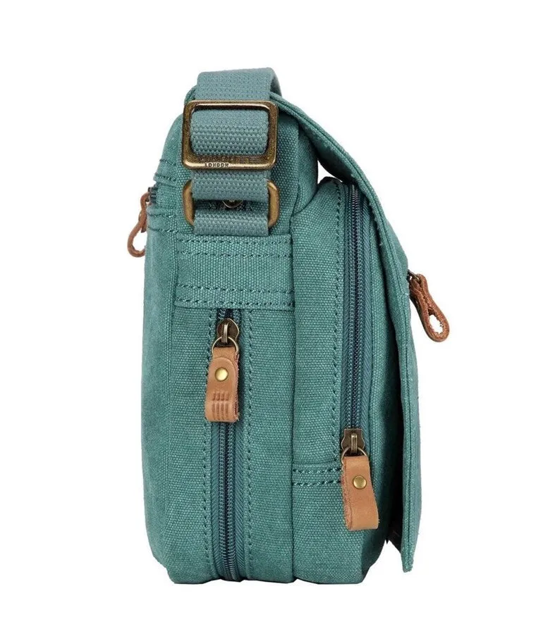 Troop London Small Zip Front Crossbody Bag - Turquoise