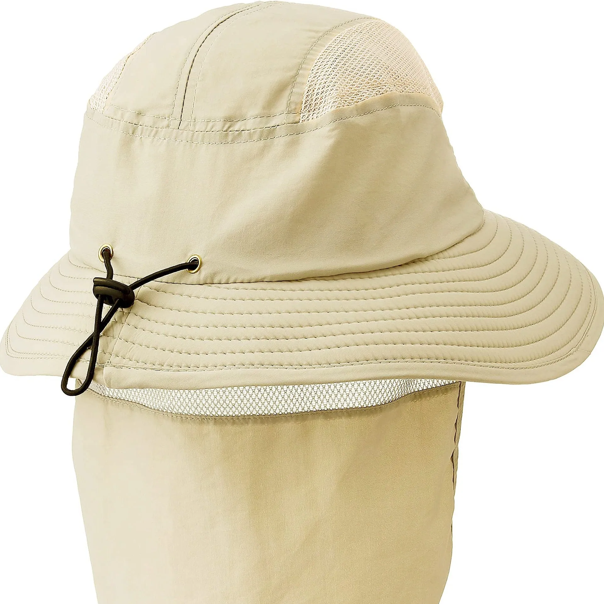 UPF 50  Sun Protection Cap Wide Brim Fishing Hat with Neck Flap