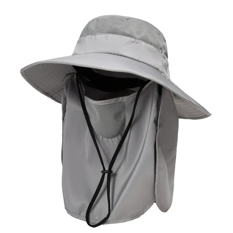 UPF 50  Wide Brim Fishing Hat with Face Neck Flap