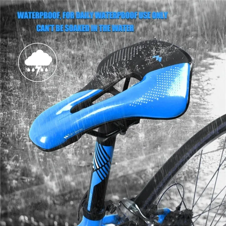 WEST BIKING Cycling Seat Hollow Breathable Comfortable Saddle Riding Equipment(Black Blue)