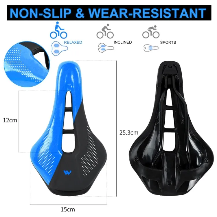 WEST BIKING Cycling Seat Hollow Breathable Comfortable Saddle Riding Equipment(Black Blue)