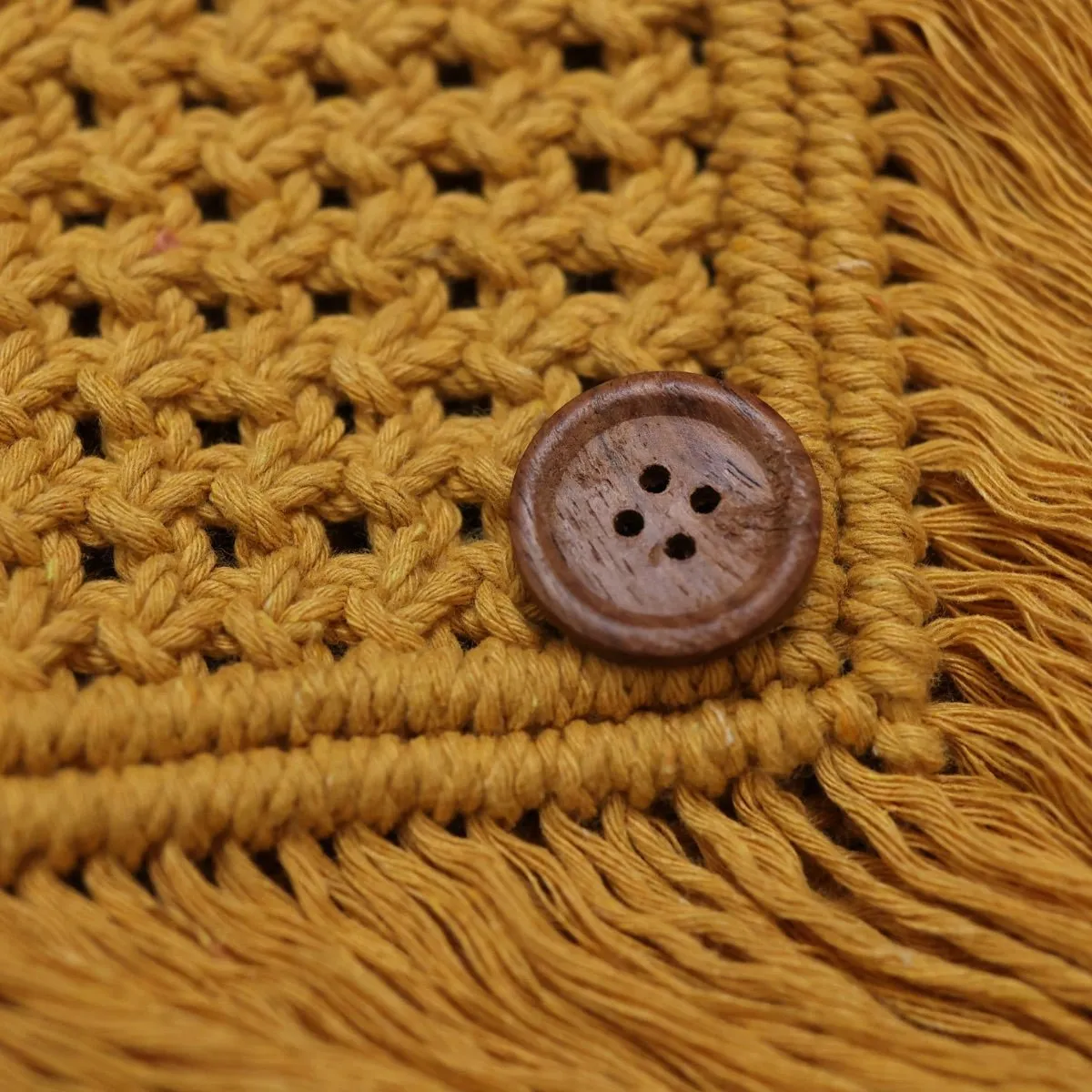 Yellow Macrame Mobile Sling Bag